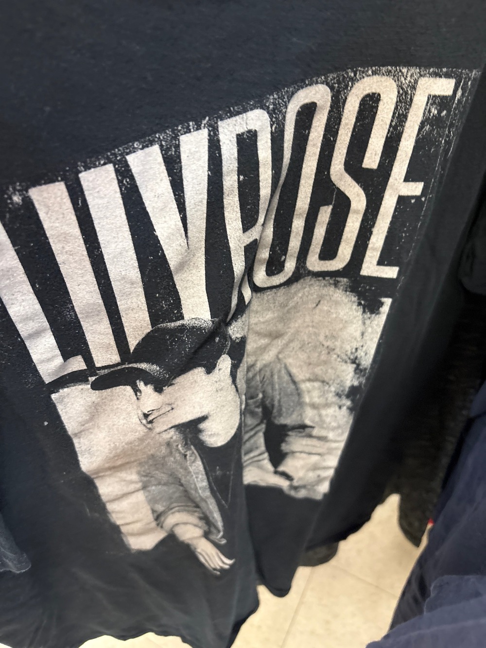 LILYROSE Black Portrait Graphic Music Tee Men Custom Size